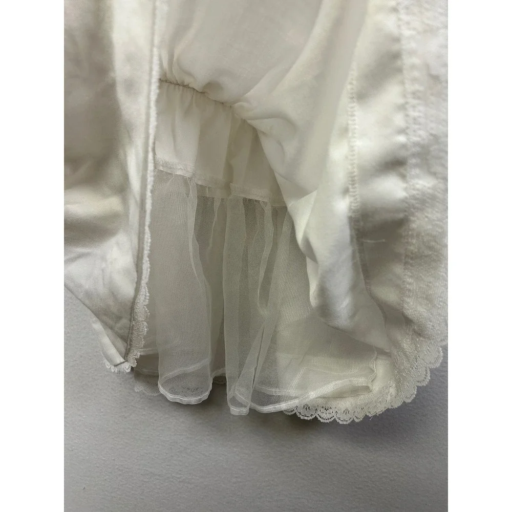 Vintage  Dorissa International Nicole Girls 10 Ivory Lace Drop Waist Dress